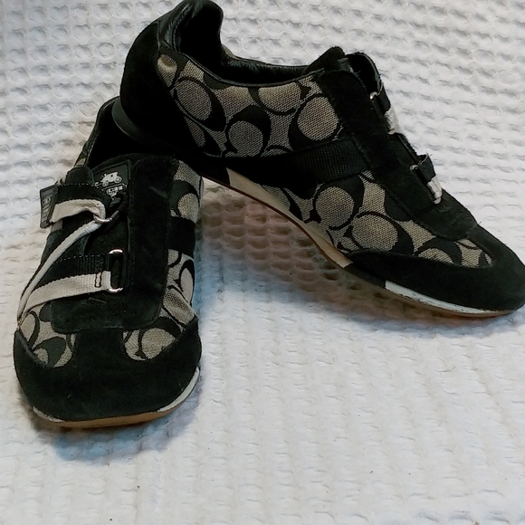 Coach Shoes - Coach Black Suede & Canvas Sneakers